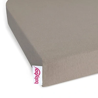 Afbeelding van babybay ® Jersey hoeslaken Deluxe geschikt voor model extension side Original , Maxi, Midi en Boxspring, nougat
