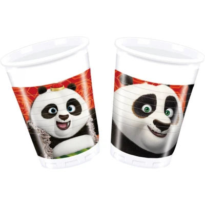 Afbeelding van Procos Feestbekers Kung Fu Panda 200 Ml Rood/wit 8 Stuks