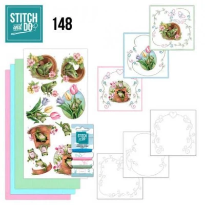 Afbeelding van Nr. 148 Stitch and Do Friendly Frogs by Amy Design