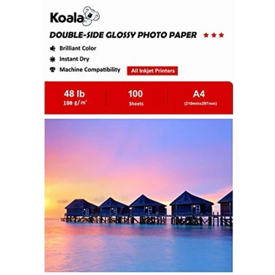 Afbeelding van KOALA Dubbelzijdig Glanzend Inkjet Fotopapier A4, 180 g/m², 100 vellen, voor alle inkjetprinters