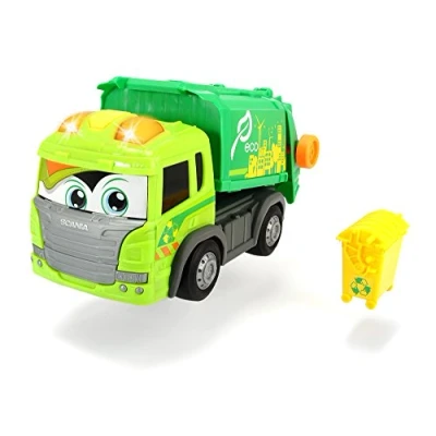 Afbeelding van Dickie Toys 203816001 Happy Scania Garbage Truck, vuilniswagen met licht en geluid, voor kleine kinderen vanaf 2 jaar, 25 cm
