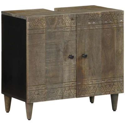 Afbeelding van Wastafelkast 62x33x58 cm massief mangohout