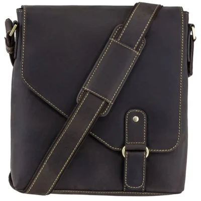 Afbeelding van Visconti Aspin Messenger Bag schoudertas leder bruin kwaliteit