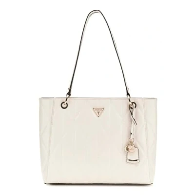 Afbeelding van GUESS schoudertas Aldina Noel Tote Bag Cream White crème