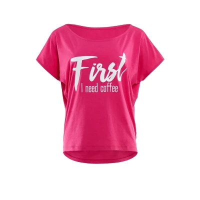Afbeelding van Winshape MCT002 Ultra Light Tshirt print, Dames, Maat: XXL, Deep pink/glitter/white
