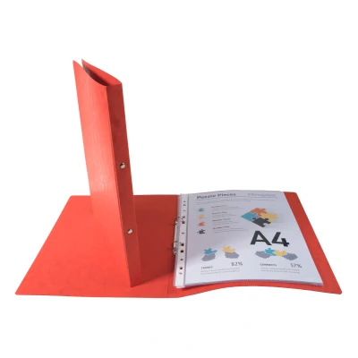 Afbeelding van Exacompta ringmap in glanskarton, ft A4, 2 ringen van 1,5 cm, rood