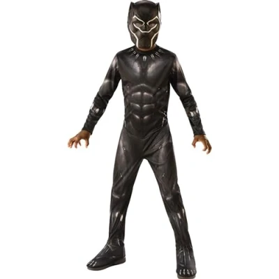 Afbeelding van Rubies Officieel Avengers Black Panther klassiek kostuum voor kinderen maat 5 6 jaar superheld Marvel met overall en masker ideaal Halloween,