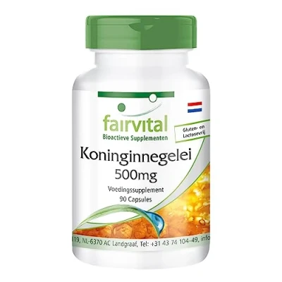 Afbeelding van Fairvital Koninginnengelei/Royal Jelly capsules extract 500mg (koninginnenbrood, koninginnenbrij) HOOG GEDOSEERD 90 gestandaardiseerd op 4% 10 DHA