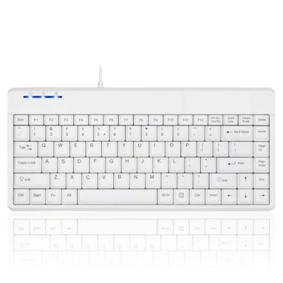 Afbeelding van Perixx PERIBOARD 409WU US, bedraad USB Mini Keyboard Wit Amerikaans Engels..