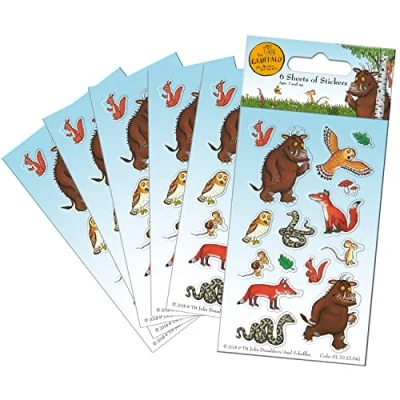 Afbeelding van Paper Projects 01.70.15.041 Gruffalo feesttasstickers (6 vellen), blauw, 12,5 cm x 7,5