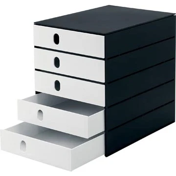 Afbeelding van Styro Ladenblok Stryoval Pro Met 5 Gesloten Laden, Zwart/wit