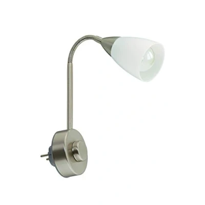 Afbeelding van Briloner Leuchten insteeklamp incl. flexibele arm, E14, leeslamp 25W, draaidimmer, mat nikkelwit