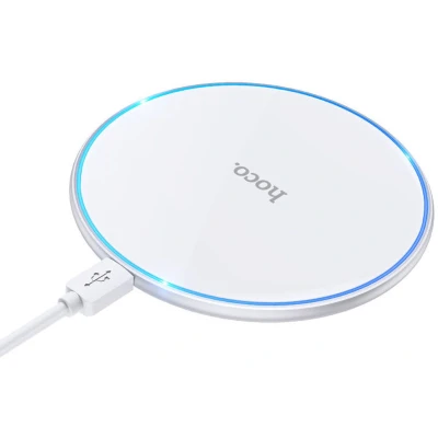 Afbeelding van Hoco 15W Draadloze Fast Charge Oplader met USB C Kabel Wit