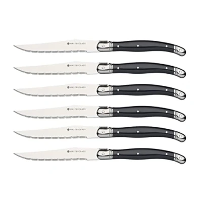 Afbeelding van MasterClass Luxe Roestvrijstalen Steakmessen (Set van 6), Zilver, 1.2 x 1.6 23 cm