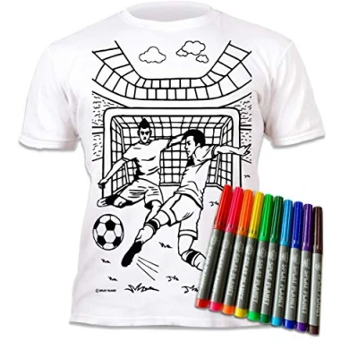 Afbeelding van Splat Planet Kleur in voetbal T shirt met 10 niet giftige wasbare magische pennen binnen en was uit (7 8 jaar)