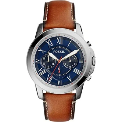 Afbeelding van Fossil Grant Chronograaf Lichtbruin Leren Horloge