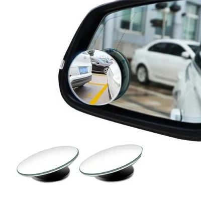 Afbeelding van Dodehoekspiegels, 2 Stuks Auto Blind Spot Spiegel, HD Slijtvast Glas Convex Lens, Randloos Achteruitkijkspiegels 360 Verstelbare Dodehoek Spiegel voor alle Auto, Caravan, Vrachtwagen, SUV, Self Stick