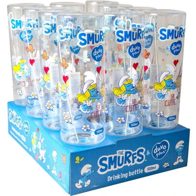 Afbeelding van Smurfs Duvoplus Drinkfontein Knaagdier Drinkfles Smurfin 500ml Display Transparant 1st