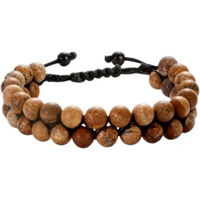 Afbeelding van Marama herenarmband Dune vegan verstelbaar edelsteen Jaspis