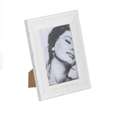 Afbeelding van BigBuy Home Fotolijst wit grijs hout glas 15x1x20 cm