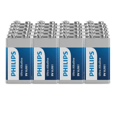 Afbeelding van Philips Ultra 9V alkalinebatterijen, 6LR61, voor rookmelders en radio&#039;s, 20 stuks