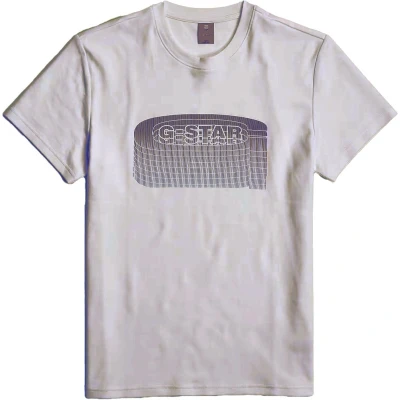 Afbeelding van G STAR Stacked OLD Skool LOGO Tshirt print, Heren, Maat: Medium, Elephant skin
