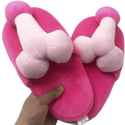 Afbeelding van Piemel sloffen penis pantoffels cadeautip