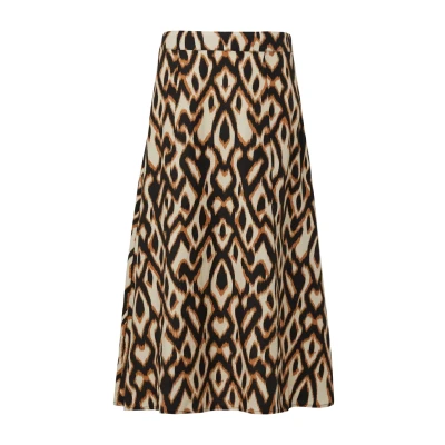 Afbeelding van comma Gemusterter MIDI IN Shape Alijn rok, Dames, Maat: 34, Schwarz