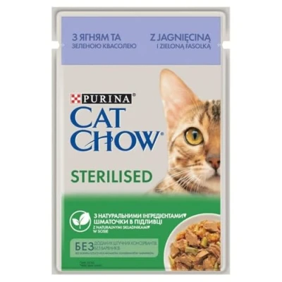 Afbeelding van 26 x 85 g Cat Chow Sterilised Lam &amp; Groene Bonen Kattenvoer