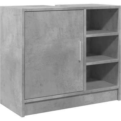 Afbeelding van Wastafelkast 63x29x55 cm bewerkt hout betongrijs