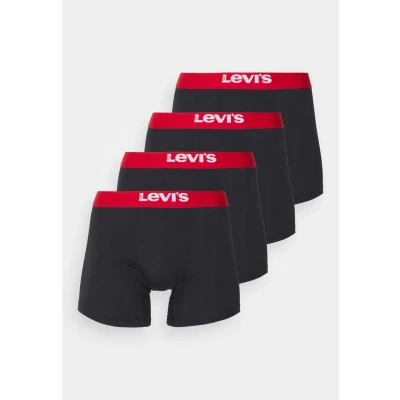 Afbeelding van Levi&#039;s MEN Solid Basic Boxer Brief 4 PACK Boxerbriefs, Heren, Maat: Small, Black/red