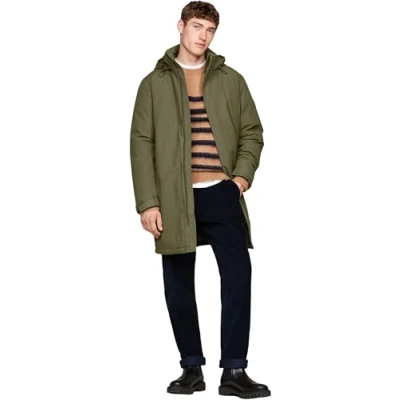 Afbeelding van Tommy Hilfiger Heren TECH PADDED PARKA MW0MW37369, Puffer jas, kaki, M, Khaki (Legergroen), M