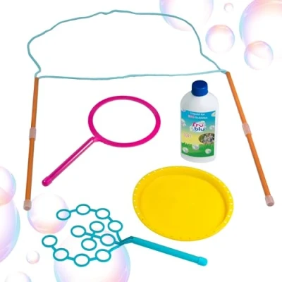 Afbeelding van Fru Blu Zeepbel set accessoires + vloeistof 400 ml