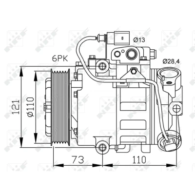 Afbeelding van Compressor, airconditioning NRF 32225
