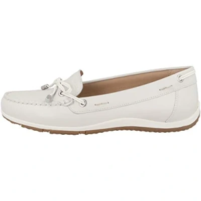 Afbeelding van Geox VEGA Mocassins, Dames, Maat: 37, Offwhite Leer en imitatieleer