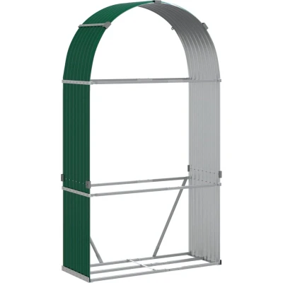 Afbeelding van Haardhoutopslag 120x45x210 cm gegalvaniseerd staal groen