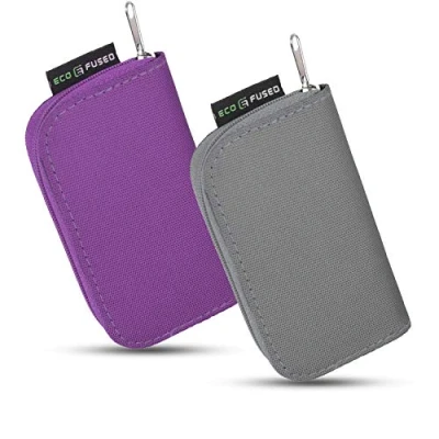 Afbeelding van Geheugenkaartentas, 2 stuks, geschikt voor maximaal 22 x SD, SDHC, Micro Mini SD en 4X CF, houder met sleuven (8 zijden), opslag onderweg, microvezel