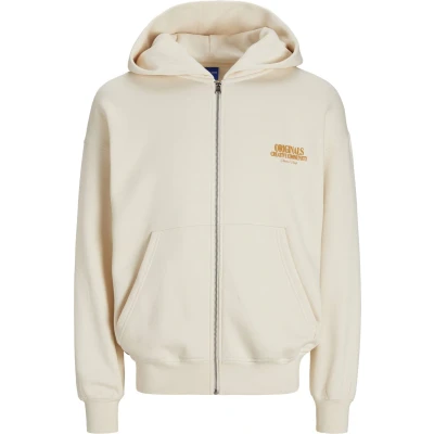 Afbeelding van Jack &amp; Jones Heren Sweatshirt JORROXBURY ZIP bequem Wit XL Volwassenen