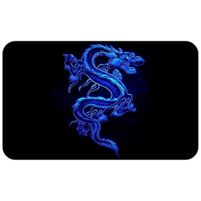 Afbeelding van Silent Monsters Muismat Grootte S (24 x 20 cm), Mouse Pad Design: Blauw Draak, Laser Besnoeiing Rand, voor Bureau en Gaming, Mousepad Antislip rubberen basis