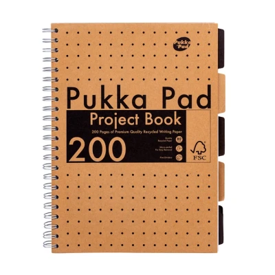 Afbeelding van Projectboek Pukka Pad Kraft A4 lijn 5 tabs 200 pagina&#039;s 80gr