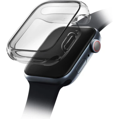 Afbeelding van Apple Watch 41 mm Hoes: Uniq Garde Hybrid Shockproof/Valbescherming Softcase Grijs TPU Smart Covers