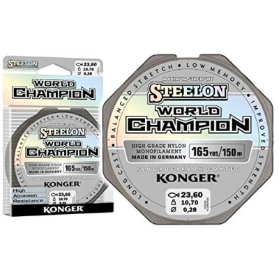 Afbeelding van Vislijn Konger World Champion fluorocarbon gecoat 0,10 0,30 mm/150 m monofilament snoer super sterk. (0,28 mm / 10,70 kg)
