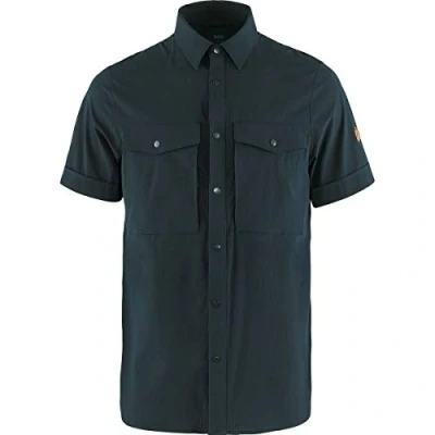Afbeelding van Abisko Trekking SS Overhemd Heren Dark Navy 200 XL Blauw Outdoor Shirt