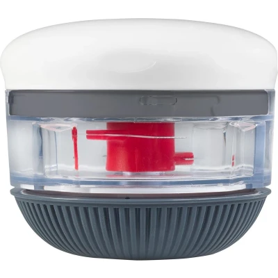 Afbeelding van Zyliss E910049 Twist &amp; Roll Mini Hakker, Kunststof/Roestvrij Staal, Wit/Grijs, Kleine Handmatige Voedselsnijder, Vaatwasserbestendig, 5 Jaar Garantie