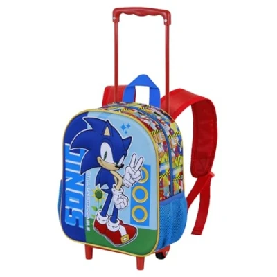 Afbeelding van Sonic The Hedgehog SEGA Unstoppable Small 3D rugzak met wielen, blauw, 26 x 34 cm, inhoud 7 l, Blauwe Sonic, Eén maat, Kleine wielen