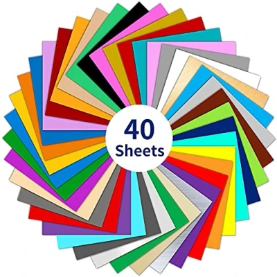 Afbeelding van Wishesther 40 vellen vinyl, zelfklevend, kleuren, 30 x cm, transferpapier, Vynil, stickers voor Cricut Silhouette Cameo snijplotter
