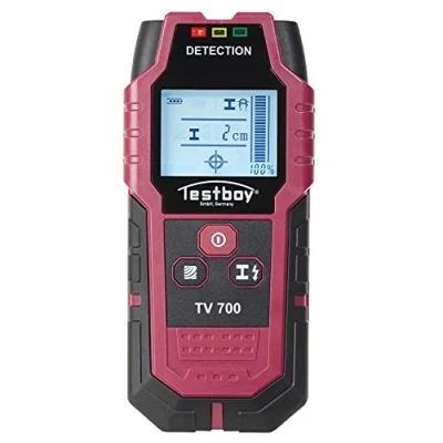 Afbeelding van Testboy TV 700 Digitale wandscanner (murenscanner, praktische stoplichtweergave, contrastrijk LCD met achtergrondverlichting, automatische kalibratie), rood/zwart