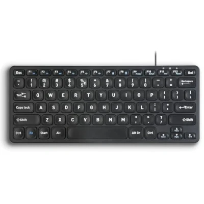 Afbeelding van Perixx PERIBOARD 416 Bedraad Mini USB Keyboard met 4 Hubs X Type Schaartoetsen Big Print Keys Afneembare C/A kabel US Engels ..