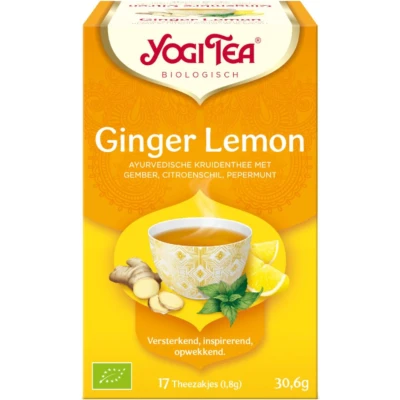 Afbeelding van 3x Yogi tea Ginger Lemon Biologisch 17 stuks