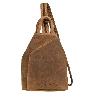 Afbeelding van STILORD &#039;Minou&#039; Leren Sling Bag Dames 2 in 1 Rugzak Handtas Schoudertas Vintage Handle Leder Tas Echt Leder, Kleur:bergamo bruin